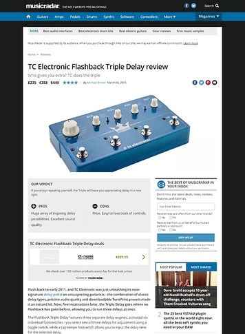 MusicRadar.com TC Electronic Flashback Triple Delay MusicRadar.com TC Electronic Flashback Triple Delay