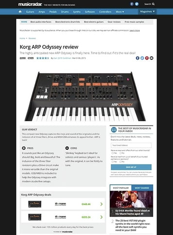 MusicRadar.com Korg ARP Odyssey MusicRadar.com Korg ARP Odyssey