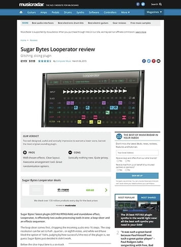 MusicRadar.com Sugar Bytes Looperator MusicRadar.com Sugar Bytes Looperator
