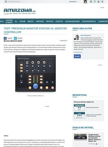 Amazona.de Test: Presonus Monitor Station V2, Monitor Controller Amazona.de Test: Presonus Monitor Station V2, Monitor Controller