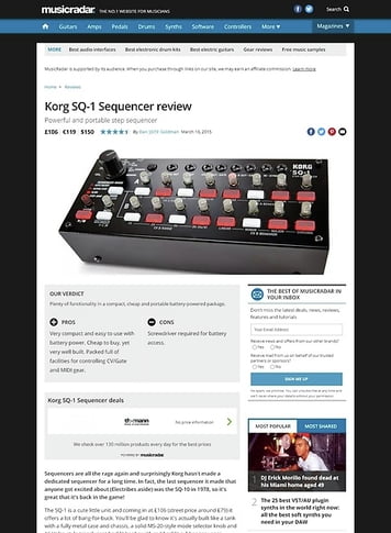 MusicRadar.com Korg SQ-1 Sequencer MusicRadar.com Korg SQ-1 Sequencer