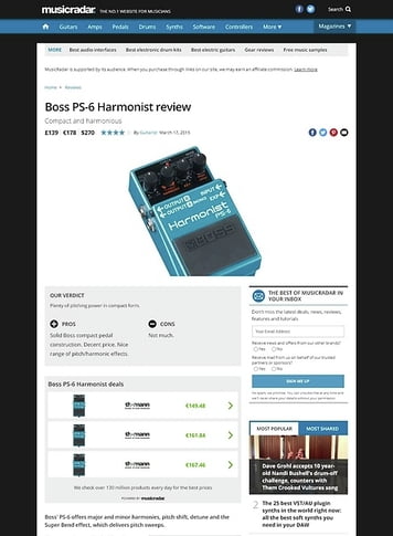MusicRadar.com Boss PS-6 Harmonist MusicRadar.com Boss PS-6 Harmonist