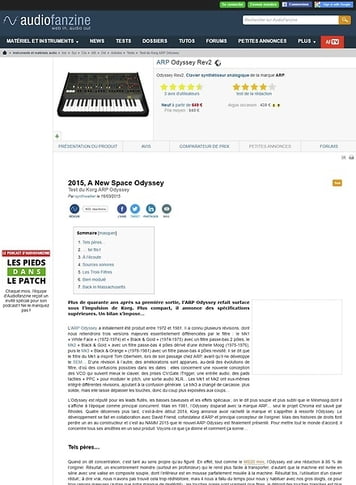 Audiofanzine.com ARP Odyssey Rev (2015) Audiofanzine.com ARP Odyssey Rev (2015)