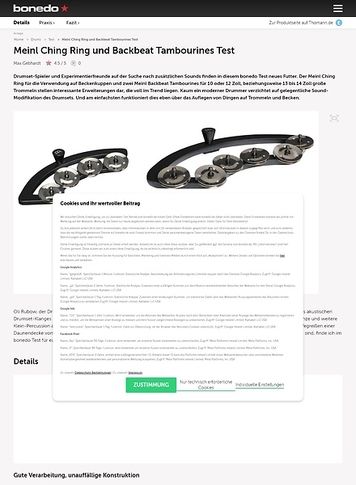 Bonedo.de Meinl Ching Ring und Backbeat Tambourines Test Bonedo.de Meinl Ching Ring und Backbeat Tambourines Test