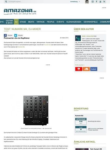 Amazona.de Test: Numark M4, DJ-Mixer Amazona.de Test: Numark M4, DJ-Mixer