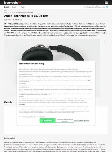 Bonedo.de Audio-Technica ATH-M70 X Bonedo.de Audio-Technica ATH-M70 X