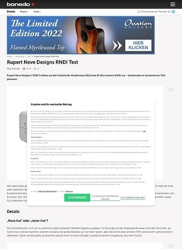 Bonedo.de Rupert Neve Designs RNDI Test Bonedo.de Rupert Neve Designs RNDI Test