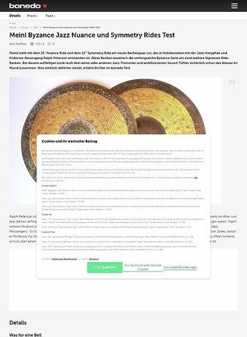 Bonedo.de Meinl Byzance Jazz Nuance und Symmetry Rides Bonedo.de Meinl Byzance Jazz Nuance und Symmetry Rides
