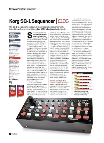 Future Music Korg SQ-1 Future Music Korg SQ-1
