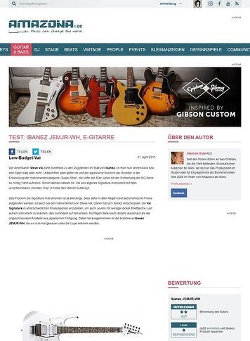 Amazona.de Test: Ibanez JEMJR-WH, E-Gitarre Amazona.de Test: Ibanez JEMJR-WH, E-Gitarre