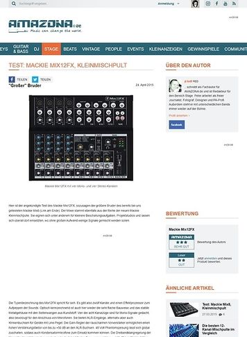 Amazona.de Test: Mackie Mix12FX, Kleinmischpult Amazona.de Test: Mackie Mix12FX, Kleinmischpult