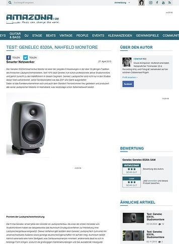 Amazona.de Test: Genelec 8320A, Nahfeld Monitore Amazona.de Test: Genelec 8320A, Nahfeld Monitore