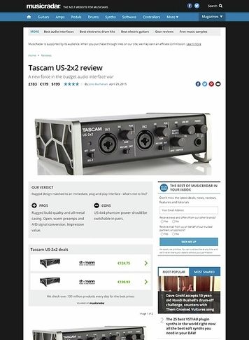 MusicRadar.com Tascam US-2x2 MusicRadar.com Tascam US-2x2