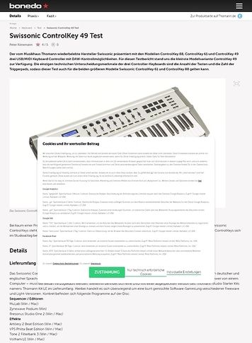 Bonedo.de Swissonic ControlKey 49 Bonedo.de Swissonic ControlKey 49