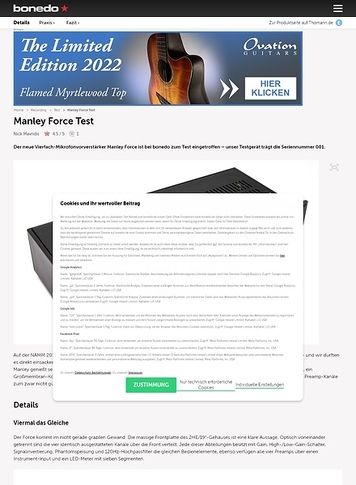 Bonedo.de Manley Force Test Preview Bonedo.de Manley Force Test Preview