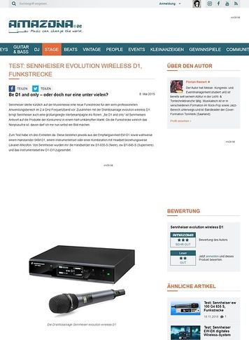 Amazona.de Test: Sennheiser evolution wireless D1, Funkstrecke Amazona.de Test: Sennheiser evolution wireless D1, Funkstrecke