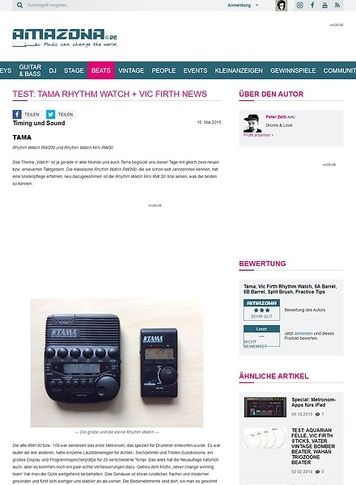 Amazona.de Test: TAMA Rhythm Watch + VIC FIRTH News Amazona.de Test: TAMA Rhythm Watch + VIC FIRTH News