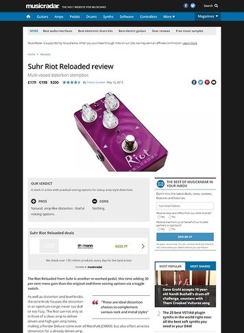 MusicRadar.com Suhr Riot Reloaded MusicRadar.com Suhr Riot Reloaded
