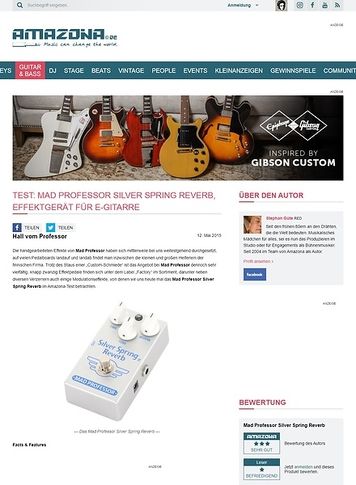 Amazona.de Test: Mad Professor Silver Spring Reverb, Effektgerät für E-Gitarre Amazona.de Test: Mad Professor Silver Spring Reverb, Effektgerät für E-Gitarre