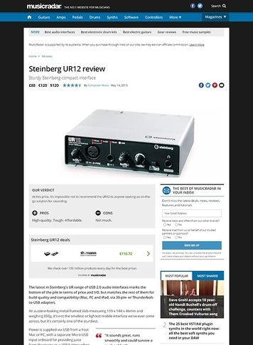 MusicRadar.com Steinberg UR12 MusicRadar.com Steinberg UR12