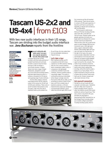 Future Music Tascam US-2x2 and US-4x4 Future Music Tascam US-2x2 and US-4x4