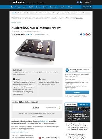 MusicRadar.com Audient iD22 MusicRadar.com Audient iD22