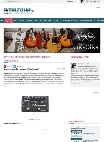 Amazona.de Test: Ampeg SCR-DI, Bass DI-Box mit Overdrive Amazona.de Test: Ampeg SCR-DI, Bass DI-Box mit Overdrive