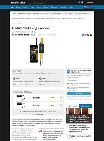 MusicRadar.com IK Multimedia iRig 2 MusicRadar.com IK Multimedia iRig 2
