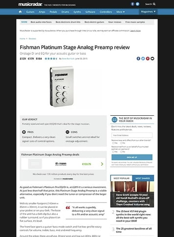 MusicRadar.com Fishman Platinum Stage Analog Preamp MusicRadar.com Fishman Platinum Stage Analog Preamp