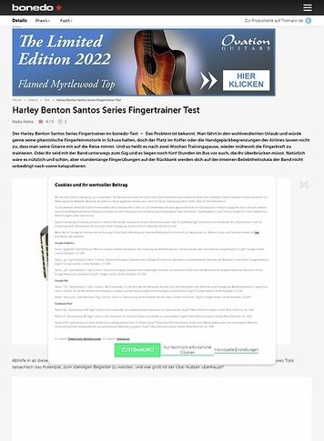 Bonedo.de Harley Benton Santos Series Fingertrainer Bonedo.de Harley Benton Santos Series Fingertrainer