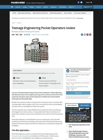 MusicRadar.com Teenage Engineering Pocket Operators MusicRadar.com Teenage Engineering Pocket Operators