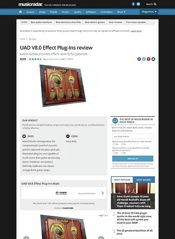 MusicRadar.com UAD V8.0 Effect Plug-Ins MusicRadar.com UAD V8.0 Effect Plug-Ins