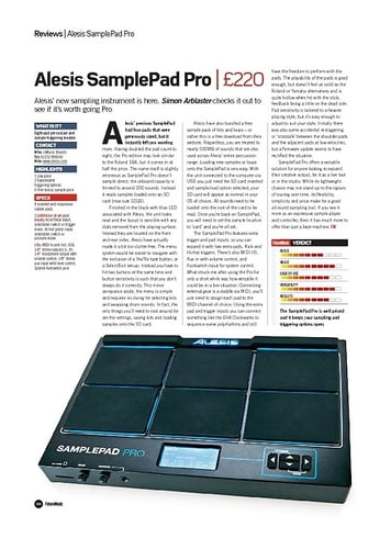 Future Music Alesis SamplePad Pro Future Music Alesis SamplePad Pro