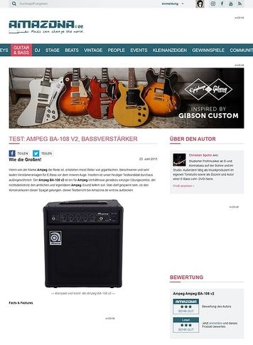 Amazona.de Test: Ampeg BA-108 v2, Bassverstärker Amazona.de Test: Ampeg BA-108 v2, Bassverstärker