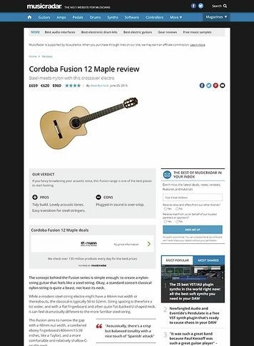 MusicRadar.com Cordoba Fusion 12 Maple MusicRadar.com Cordoba Fusion 12 Maple