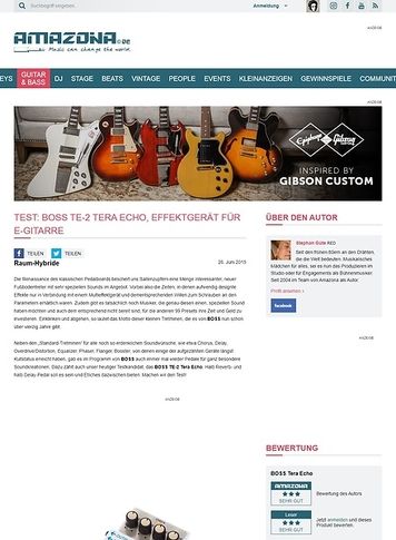 Amazona.de Test: BOSS TE-2 Tera Echo, Effektgerät für E-Gitarre Amazona.de Test: BOSS TE-2 Tera Echo, Effektgerät für E-Gitarre