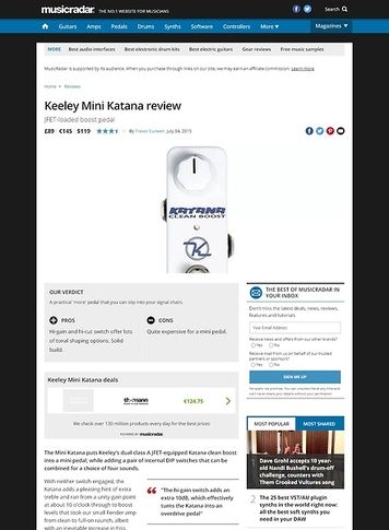 MusicRadar.com Keeley Mini Katana MusicRadar.com Keeley Mini Katana