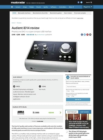 MusicRadar.com Audient iD14 MusicRadar.com Audient iD14