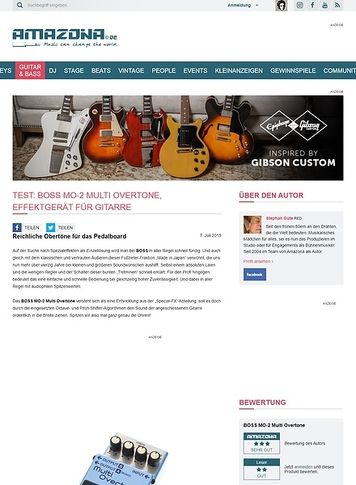 Amazona.de Test: BOSS MO-2 Multi Overtone, Effektgerät für Gitarre Amazona.de Test: BOSS MO-2 Multi Overtone, Effektgerät für Gitarre