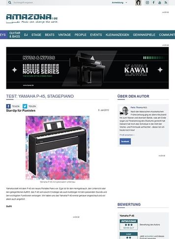 Amazona.de Test: Yamaha P-45, Stagepiano Amazona.de Test: Yamaha P-45, Stagepiano