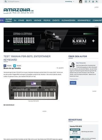 Amazona.de Test: Yamaha PSR-S670, Entertainer Keyboard Amazona.de Test: Yamaha PSR-S670, Entertainer Keyboard
