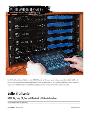 Sound & Recording MOTU 8M, 16A, 24i, 24o und Monitor 8 - Audio-Interfaces mit Netzwerkfähigkeiten Sound & Recording MOTU 8M, 16A, 24i, 24o und Monitor 8 - Audio-Interfaces mit Netzwerkfähigkeiten