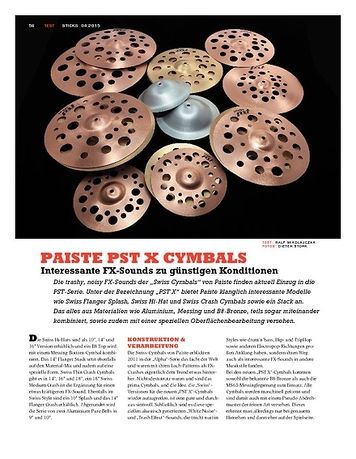 Sticks Paiste PST X Cymbals Sticks Paiste PST X Cymbals