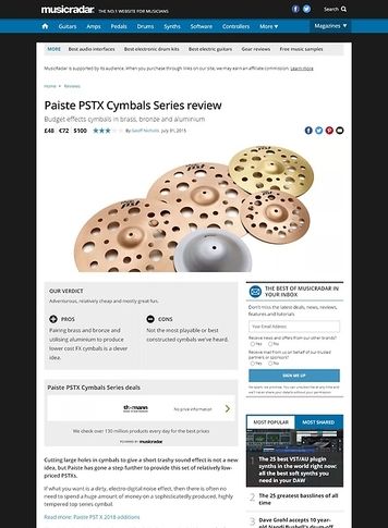 MusicRadar.com Paiste PSTX Cymbals Series MusicRadar.com Paiste PSTX Cymbals Series