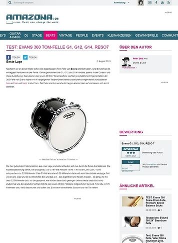 Amazona.de Test: Evans 360 Tom-Felle G1, G12, G14, RESO7 Amazona.de Test: Evans 360 Tom-Felle G1, G12, G14, RESO7