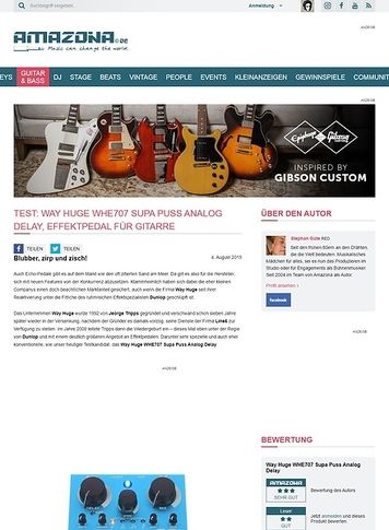 Amazona.de Test: Way Huge WHE707 Supa Puss Analog Delay, Effektpedal für Gitarre Amazona.de Test: Way Huge WHE707 Supa Puss Analog Delay, Effektpedal für Gitarre