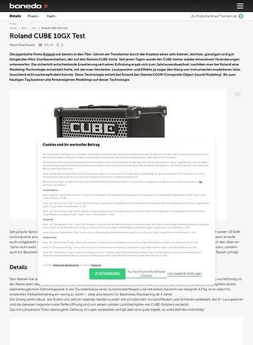 Bonedo.de Roland CUBE 10GX Bonedo.de Roland CUBE 10GX