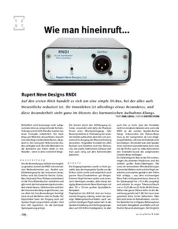 Gitarre & Bass Rupert Neve Designs RNDI, DI-Box Gitarre & Bass Rupert Neve Designs RNDI, DI-Box