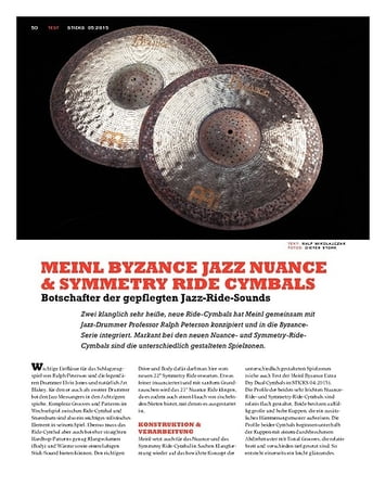 Sticks Meinl Byzance Jazz Nuance & Symmetry Ride Cymbals Sticks Meinl Byzance Jazz Nuance & Symmetry Ride Cymbals