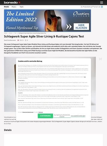 Bonedo.de Schlagwerk Super Agile Silver Lining & Rustique Cajons Bonedo.de Schlagwerk Super Agile Silver Lining & Rustique Cajons